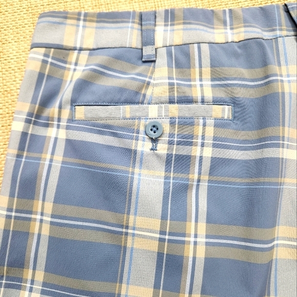 Nike Shorts Mens 40x10 Blue Windowpane Plaid Dry Fit Performance Golf Chinos‎ - Picture 8 of 8